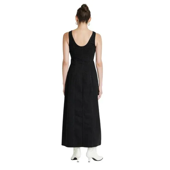 NWT Universal Thread Womens Denim Tailored Corset Midi Dress 91829603 Black 4 - Picture 2 of 8